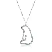 Cute Polar Bear Short Necklace for Women Silver plating Collar Jewelry