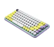 Logitech Pop Keys keyboard RF Wireless + Bluetooth Mint colour, Violet, White, Yellow