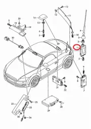 NEW AUDI A3 8P BOOTLID ANTENNA AMPLIFIER 8J0035530 OEM