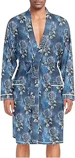 [ZZXXB] Galaxy Nebula Dream Catcher Mens Sleepwear Robe Lightweight Nightgown Long Sleeves Spa Bathrobe with Pockets M-XL