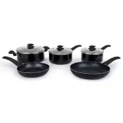 Classic Aluminum Nonstick 8-Piece Cookware Set Induction Compatible High Quality