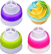 3 Packs 3 Color Icing Piping Bag Russian Nozzle Converter Coupler Icing Cake Decor Tools
