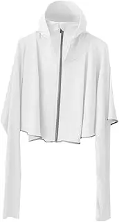 [Vseutiac] Sun Protection Jacket for Women, with Hood, Light, with Zipper, Long Sleeves, for Cycling