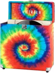 Victrola Vintage Style Vinyl Record Storage and Carrying Case (TIE DYE)