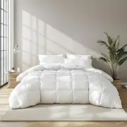 White Goose Feather Down Fiber Comforter,Ultra-Soft 100% Cotton Duvet Insert