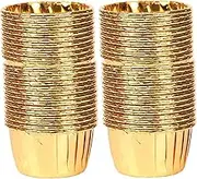 Generic 50 Waterproof Liners for Cupcakes Suitable for Celebrations and Home Use, Gold