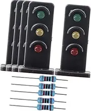 yuksok 5pcs Diorama 1/87 Train Model Signal Lamps Ornament Micro Landscape Building Railway Model Accessories , 3 Lights