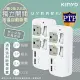 【KINYO】3P2開2插2USB多插頭分接器/分接式插座(GIU-3222)高溫斷電‧新安規(2入組)