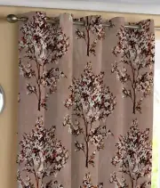 New 2 Piece Eyelet Blend Classic Door Curtain Set 7 Feet