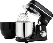 [Kitchen in the box] 3.5L Mixer, Compact and Lightweight, 10 Speeds with Pulse Function, Matte Finish, Whisk, Kneader Hook and Beater, Black