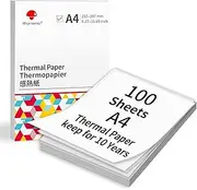 Phomemo A4 Thermal Paper, Portable Printer Paper for Inkless Printer, Compatible with M08F-Letter, M08F M832,M833, M834,M835 Mobile Thermal Printer for Office and Home, 8.27"×11.69” Size, 100 Sheets