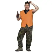 Adult Men's Redneck Groom Tuxedo Camouflage Halloween Costume Pants Vest Hat