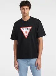 GUESS Men's Jeans Black Logo T-Shirt Size: Large, Polyester