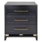 Pearl Bedside Table - Large Black