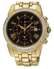 [Seiko] Le Grand Diamond 41.5mm Gold Sport Chronograph Watch SSC314P 9