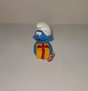 Schleich Smurfs JOKEY SMURF w/Present Collectible & Authentic Vinyl Figure New