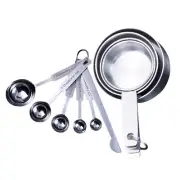 2 Set Stainless Steel Measuring Cups Small Sturdy Seasoning Spoons