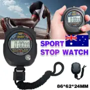 2X Handheld Stop watch Digital Chronograph Sports Counter StopWatch Timer Alarm