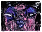 HAPPY GRAVE original PAINTING art horror macabre contemporary : MAXINE ROT