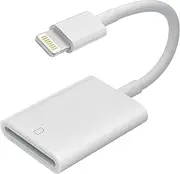 Lightning to SD Card Reader for iPhone, Apple MFi Certified Trail Camera Viewer Memory Card Adapter for iPhone 14/13/12/11/XS/XR/X/SE/8/7/iPad, Plug and Play (SD)