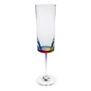 Set of Four Rainbow Geometric Acrylic Stemmed Flutes
