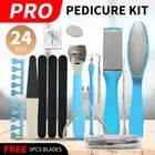 24pcs Manicure Foot Rasp File Hard Dead Skin Remover Pedicure Tools Kit
