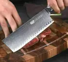 Nakiri Knife 67 Layers Damascus Steel Wood Handle Chef Cleaver Beef Cut Slicing