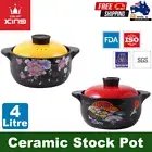 Color King 4L Japanese Casserole Ceramic Stock Pot with Lid for 5-6 People