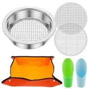 Soil Sieve Gardening Sifter Set with 3 Replaceable Meshes Screening Tools ♛