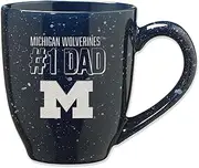 Rico Industries NCAA Michigan Wolverines Dad-Navy 16 oz Team Color Laser Engraved Speckled Ceramic Coffee Mug