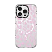 iPhone 16 Pro Clear Case MagSafe Compatible Lacie Leopard - Baby Pink