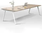 HOLGVE Conference Table, 62.9 L x 35.4W x 29.53 H Inches White Meeting Desk, Small Office Computer Desk, for Small Space Seminar Training Desk