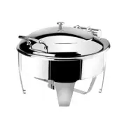 Athena Induction Chafer Dish Round 360mm Stainless Steel Lid w Stand Fuel Heated