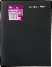 Collins 835 Ringbound Telephone and Address Book Black