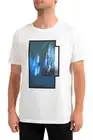 Hugo Boss Men's "Dinge" White Graphic Print Crewneck T-Shirt