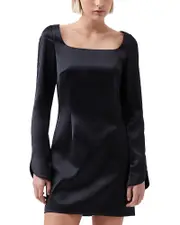 French Connection Structured Satin Split Sleeve Dress
