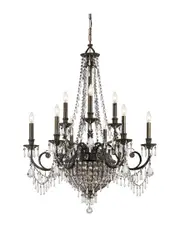 Crystorama 12-Light Vanderbilt Chandelier Hand Cut Crystal