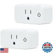Lunabode LED Smart Plug - 2 Pack Smart Home 2.4G Wi-Fi Plugs Outlet Works wit