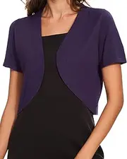 [Teepie] Women's Bolero Shrug Lightweight Short Sleeve Open Front Cardigan Shrugs for Evening Dresses