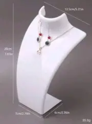2xWHITE Jewelry Holder Display Fashion Model Necklace Mannequin Pendant Earring