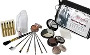 Unwrapped Mummy Makeup Kit By Bloody Mary - Special Effects Set Ideal For Halloween Costumes - Face Powder, Crayons, Eye Shadow, 4 Brushes, Spirit Gum, Bandages & Sponge Included