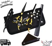 New Professional Barber Hairdressing Scissors Set Gold Edition & Razor Kit 6.5"