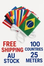 100 Countries String Flag World Flags Bar Party Classroom Bunting Banner 25m