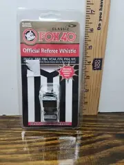 Fox 40 Pealess Mini Official Referee Whistle, Black, 3-Chamber Design, 2" Long
