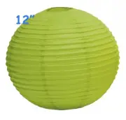 12 Apple Green 12" Paper Chinese Lantern Lamp Wedding Party Decoration Supplies