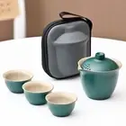 Ceramic Teapot Teacup Kit Portable Tea Cups Mug For Outdoor Camping