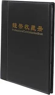 KALLORY Antique Coins Album Coin Holder Storage Book for Collectors Capacity Transparent Inner Slots for Displaying and Protecting