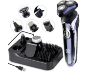 Electric Razor for Men, 4 in 1 Rotary Men Shaver Beard Trimmer, Electric Shaver Waterproof USB Fast Charging, Co