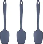 U-Taste Silicone Spoon Spatula Set: 315℃ High Heat Resistant BPA-Free Flexible Rubber Scraper, Cooking Mixing Baking Kitchen Utensils Set of 3 (Midnight Blue)