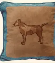 New Labrador Retriever 20” Throw Pillow Donna Sharp Cabin Country Dog Denim
